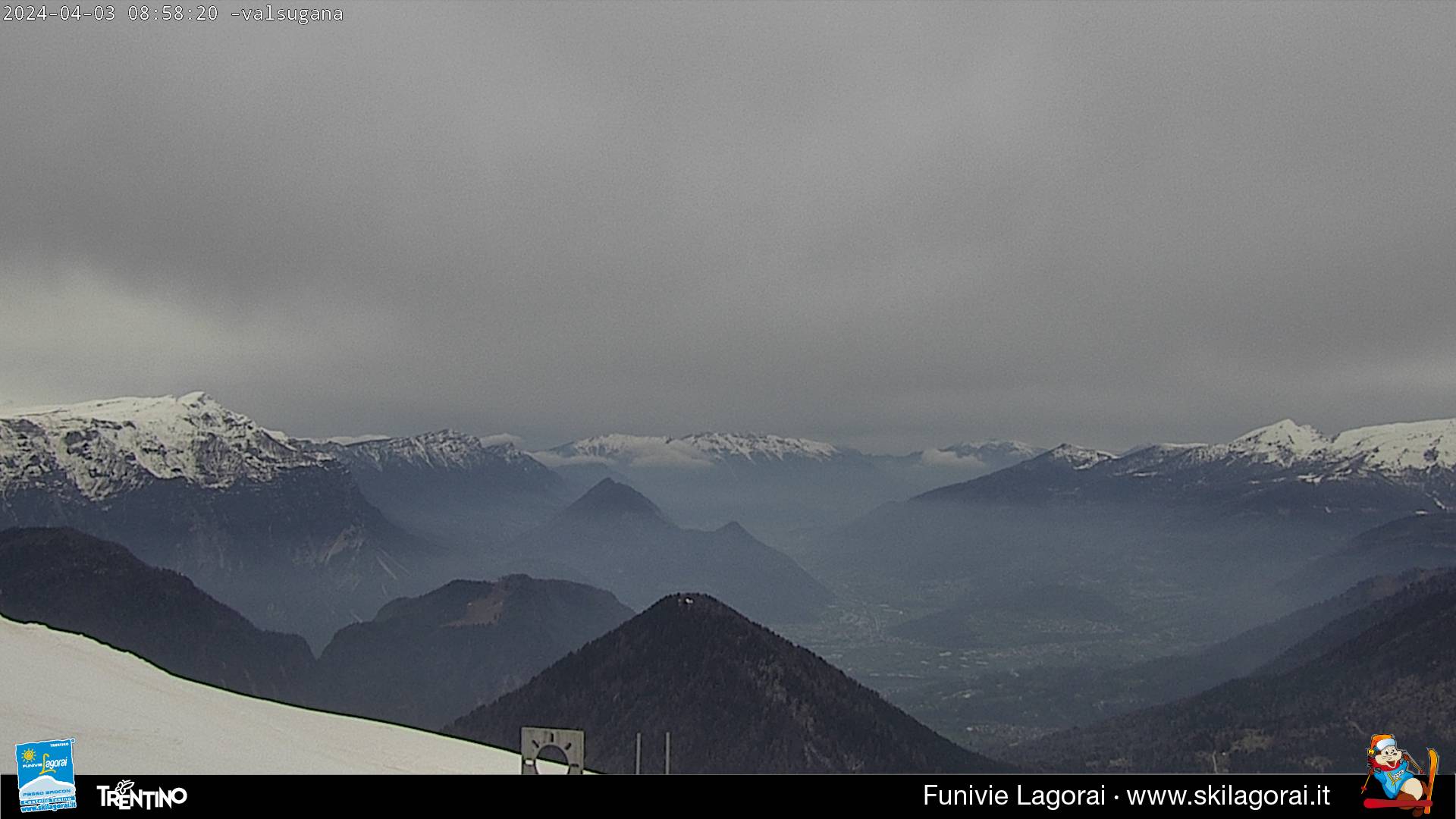 Webcam panorama verso la Valsugana dal Monte Agaro