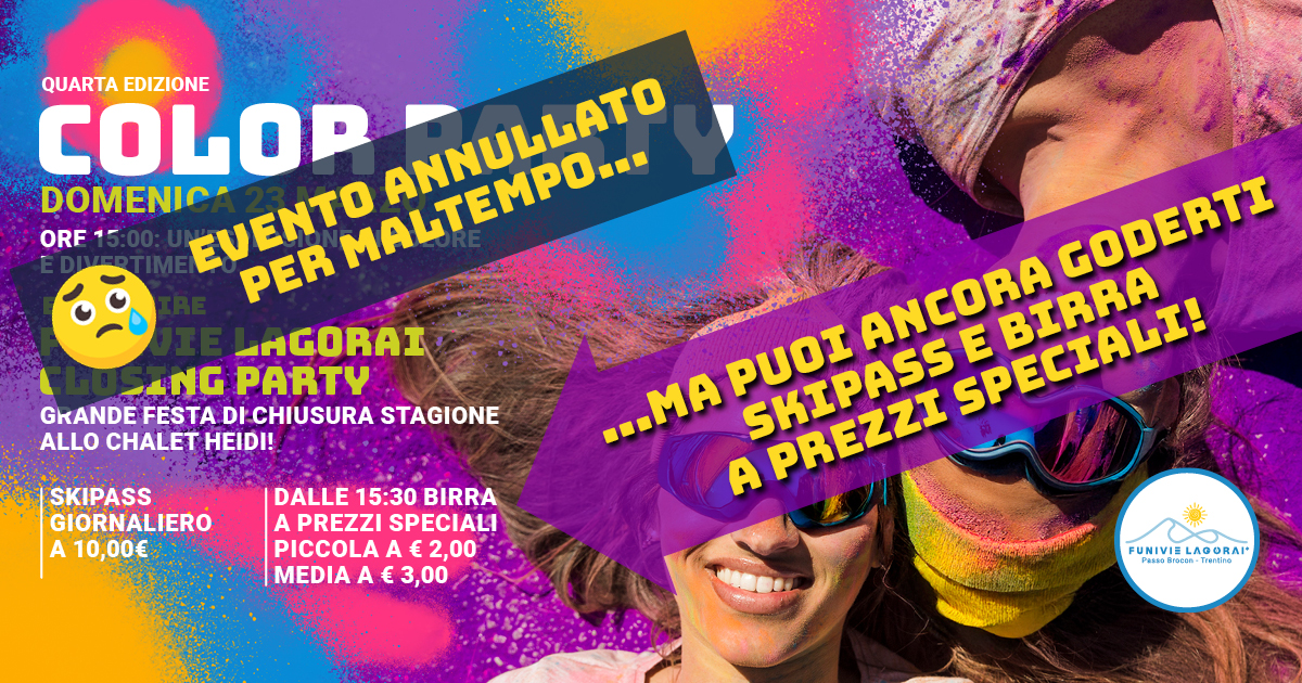 Color Party 2025 annullato